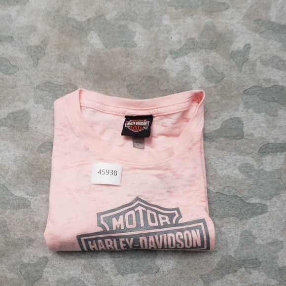 Harley Davidson Top Womens Large Pink Short Sleeve Motorcycle Riding - Picture 9 of 9